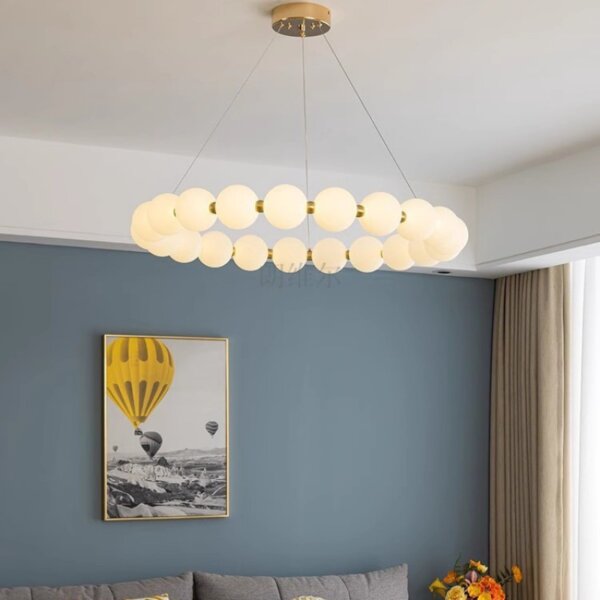 13-58 Heads White Ball Pendant Lamp - 图片 4