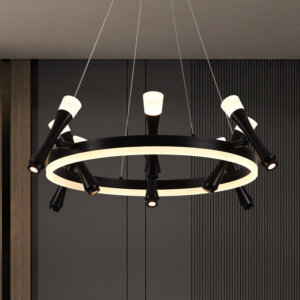5-12 Heads Black Iron Pendant Light