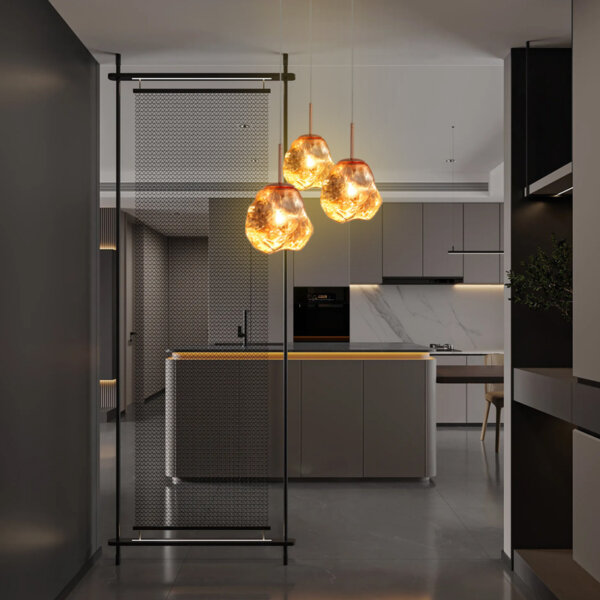 E27/E26 Aluminum Glass Pendant Lamp - 图片 4