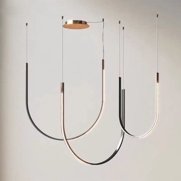 U-Shaped Aluminum Silica Gel Pendant Lamp - 图片 4