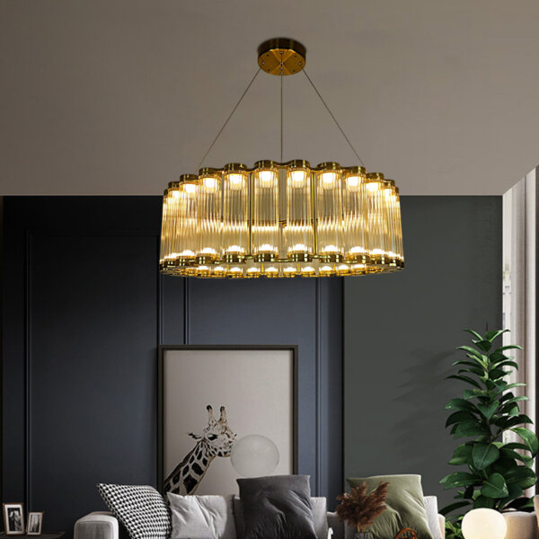 D150CM Stainless Steel Scroll Copper Pendant Lamp - 图片 3
