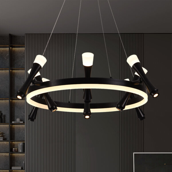 5-12 Heads Black Iron Pendant Light - 图片 4