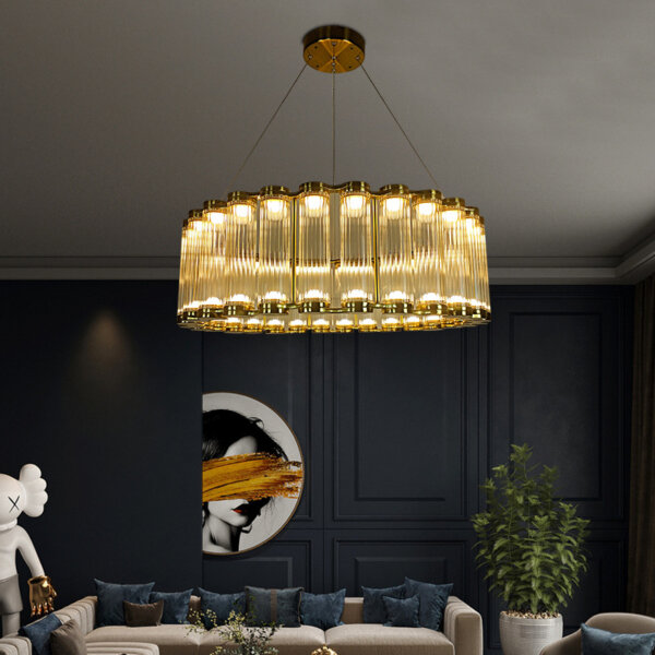 D150CM Stainless Steel Scroll Copper Pendant Lamp - 图片 4