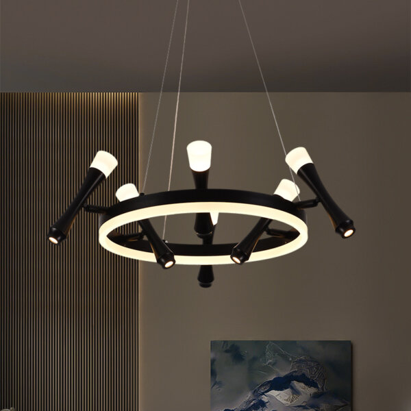 5-12 Heads Black Iron Pendant Light - 图片 5