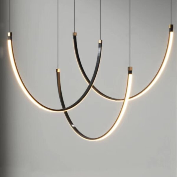 U-Shaped Aluminum Silica Gel Pendant Lamp - 图片 5