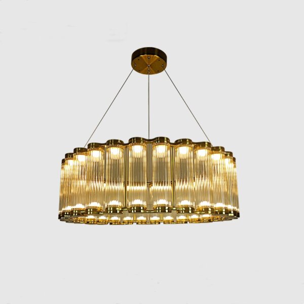 D150CM Stainless Steel Scroll Copper Pendant Lamp - 图片 6