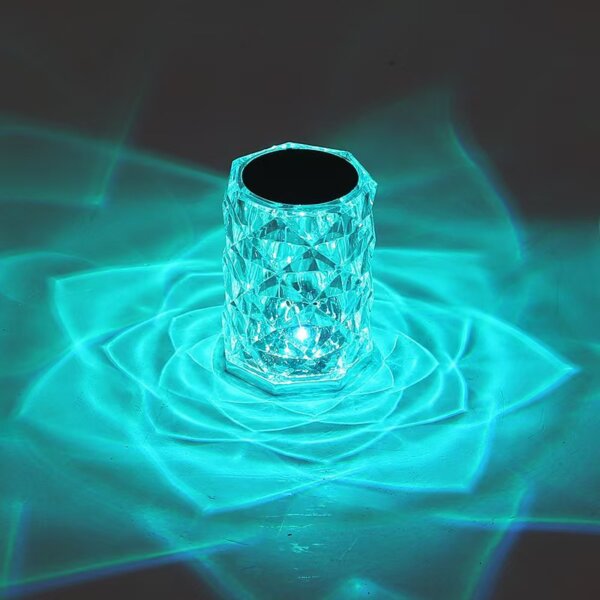 H21CM Transparent Rose Crystal LED Table Light - 图片 8