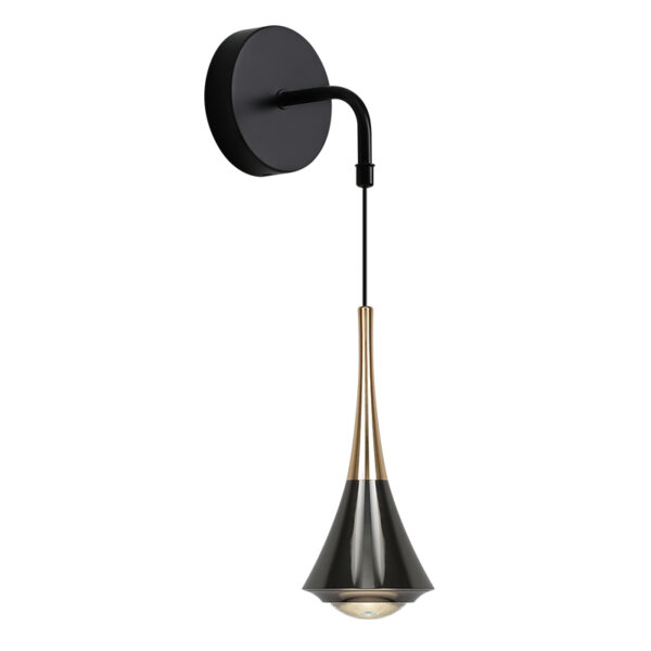 H23cm Black Cone Lens Wall Lamp