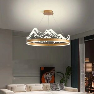 Gold Transparent Wave Acrylic Pendant Light
