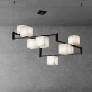 6-9 Heads Cube Marble Pendant Light