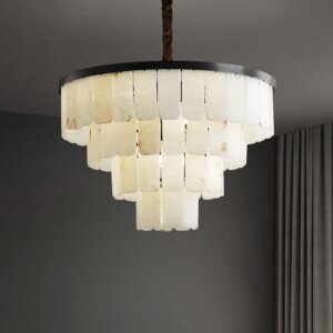 9-48 Heads Black Copper White Marble Pendant Lamp