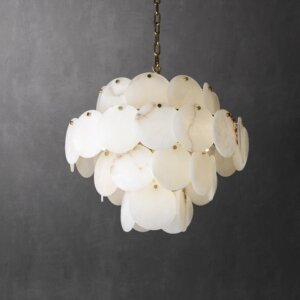 9-30 Heads Marble Alabaster Copper Pendant Lamp