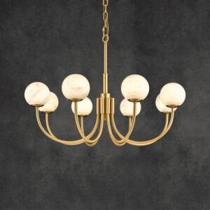 6-10 Heads Golden Copper Ball Marble Pendant Light