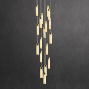 S Shape Long Golden Marble Pendant Lamp