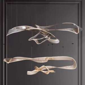 Acrylic Ribbon Hardware LED Pendant Lamp