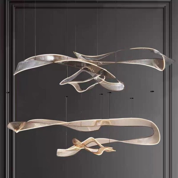 Acrylic Ribbon Hardware LED Pendant Lamp