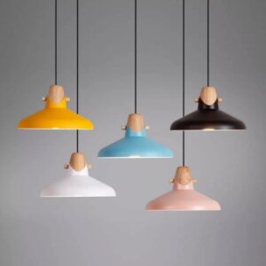 Customizable Colors Wood Pendant Light