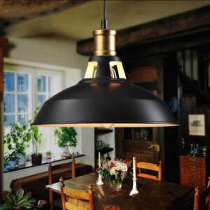E27 White Black Iron Pendant Light