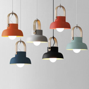 E27 Round Aluminum Colorful Pendant Light