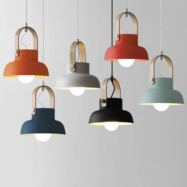 E27 Round Aluminum Colorful Pendant Light