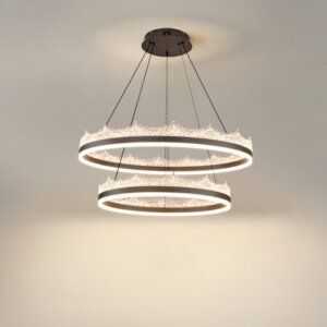 Silver Gray Resin Red Acrylic Pendant Lamp