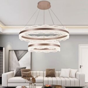 Acrylic Leaf Round LED Pendant Lamp