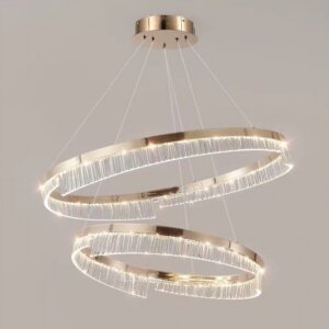 Gold Aluminum LED Circle Pendant Light