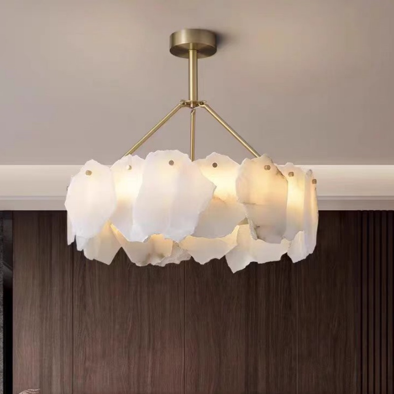 French Marble Copper Pendant Light - 图片 2