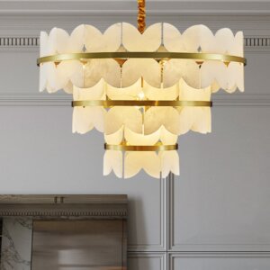 Gold Alabaster Marble Pendant Light