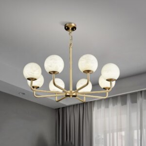 6/8 Heads Copper Marble White Pendant Lamp
