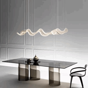 Clear Gold Wave Acrylic Pendant Lamp