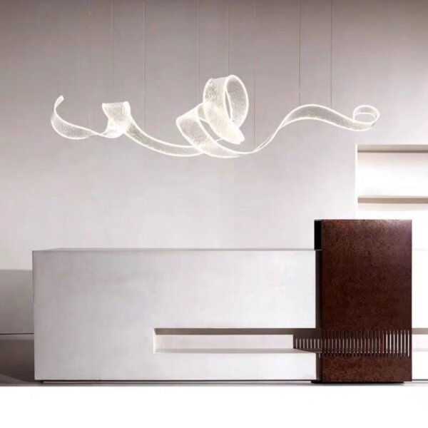 Cyan Hardware Acrylic Wave Pendant Light - 图片 2