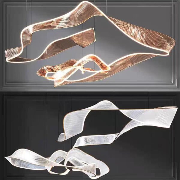 Acrylic Ribbon Hardware LED Pendant Lamp - 图片 2