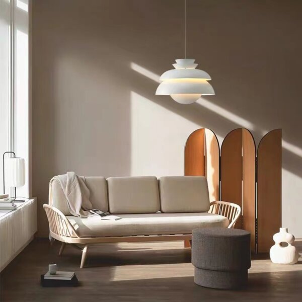 D32cm White Aluminum Pendant Lamp - 图片 2