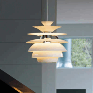 D40cm White Metal Pendant Light