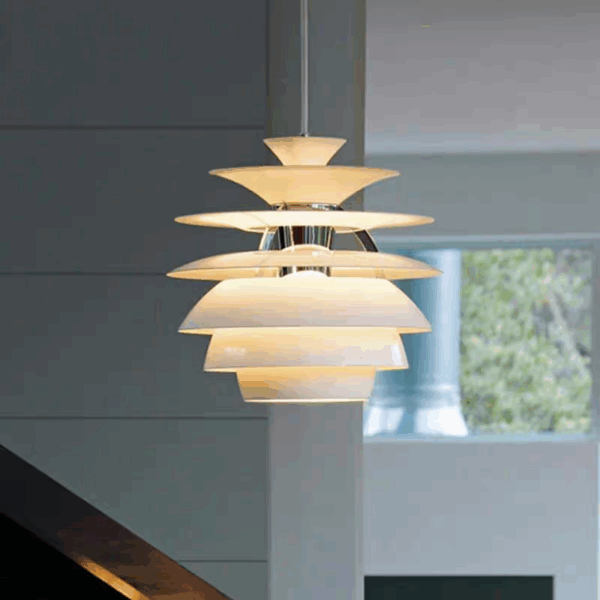 D40cm White Metal Pendant Light