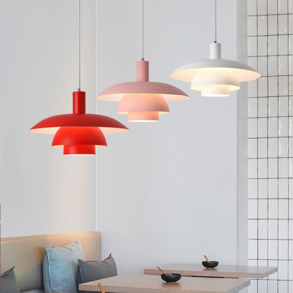 D30cm Black White Red Pink Pendant Lamp - 图片 2