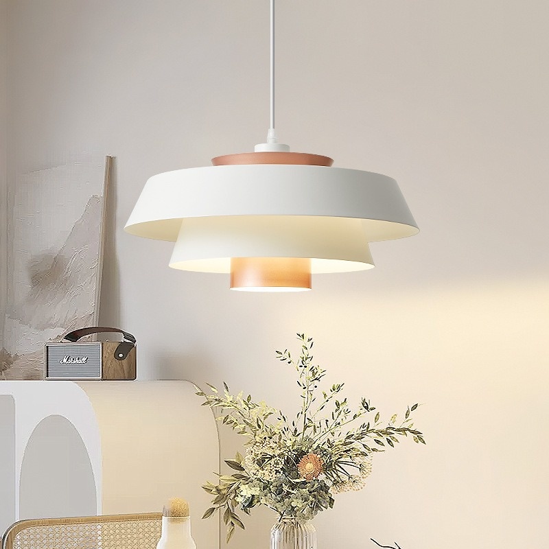 D30cm Round Black White Pendant Light - 图片 2