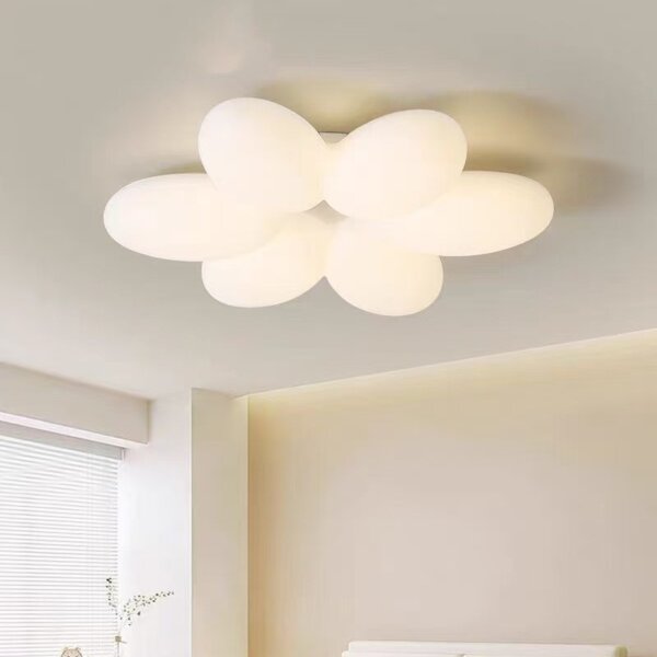 White Flower Iron PE Pendant Light