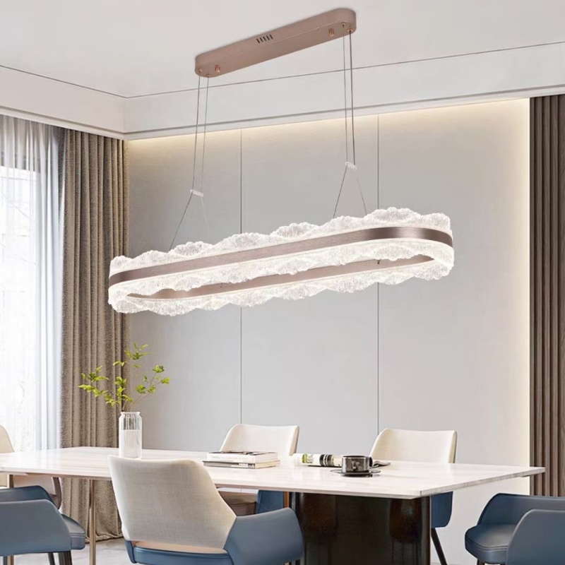 Acrylic Leaf Round LED Pendant Lamp - 图片 2