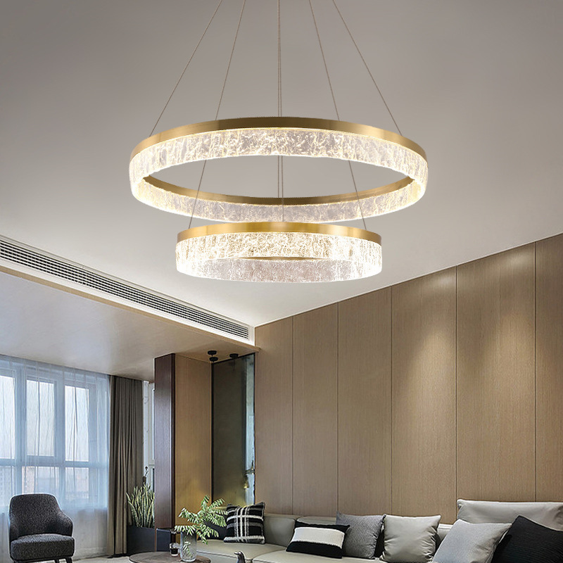 Copper Acrylic Circular Pendant Lamp - 图片 3