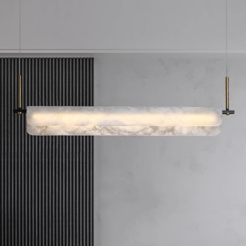 Full Copper Marble Black Gold Pendant Light - 图片 3