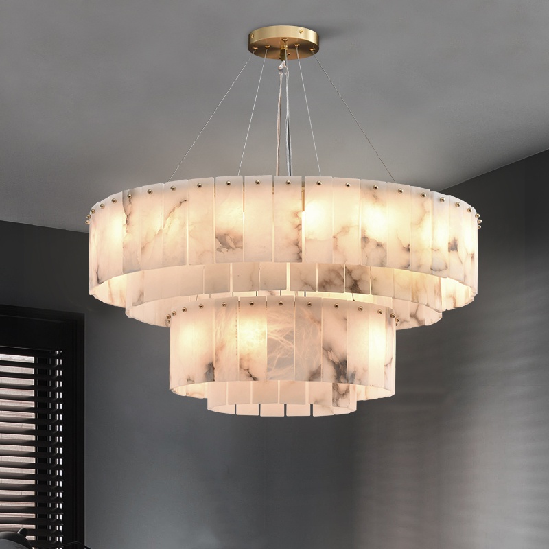 G9 Modern All Copper Marble Pendant Lamp - 图片 3