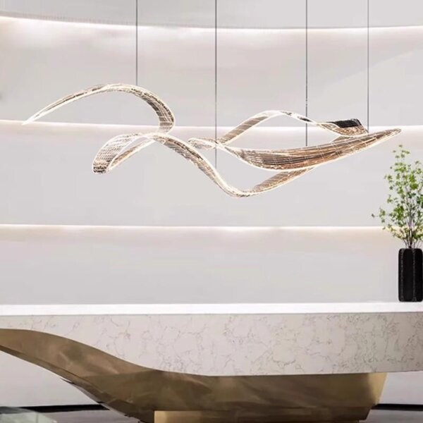 Acrylic Metal Ribbon Pendant Light - 图片 3