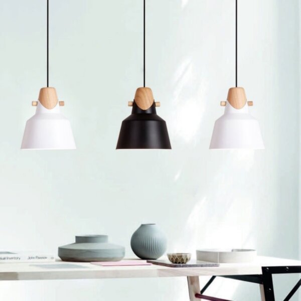 Customizable Colors Wood Pendant Light - 图片 3