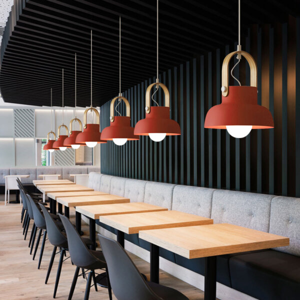 E27 Round Aluminum Colorful Pendant Light - 图片 3