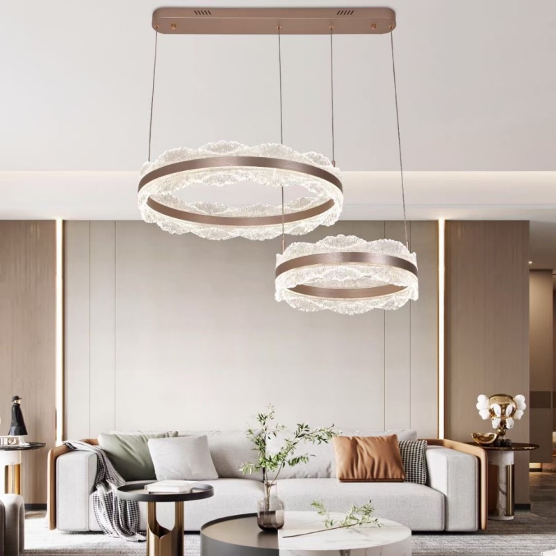 Acrylic Leaf Round LED Pendant Lamp - 图片 3