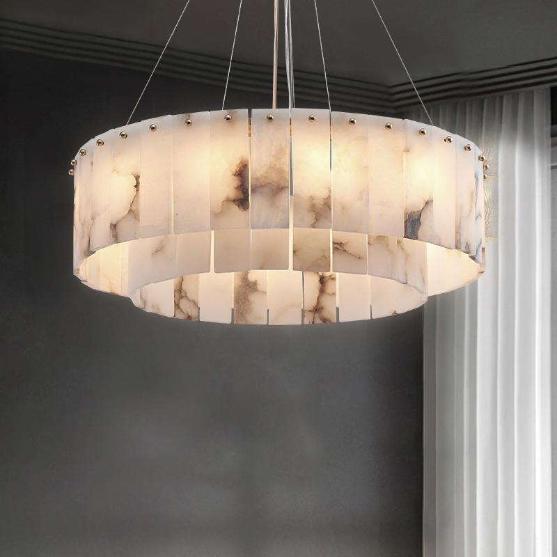 G9 Modern All Copper Marble Pendant Lamp - 图片 4