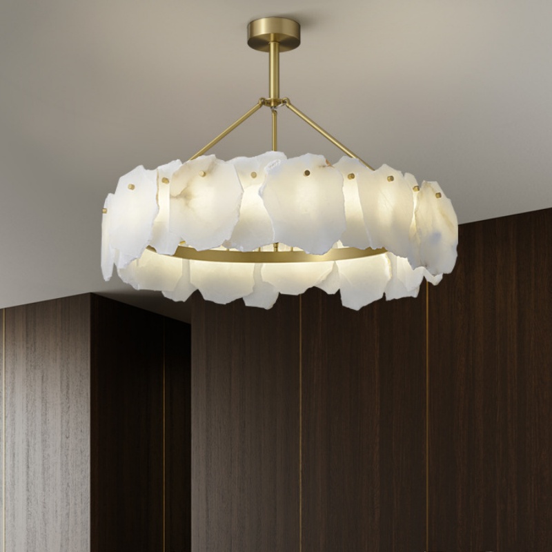 French Marble Copper Pendant Light - 图片 4