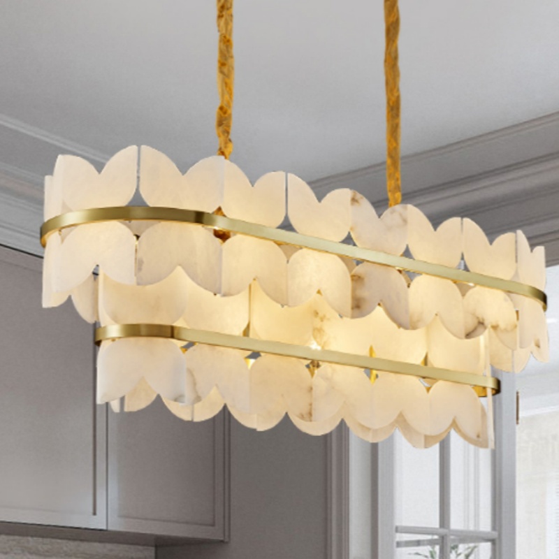 Gold Alabaster Marble Pendant Light - 图片 4